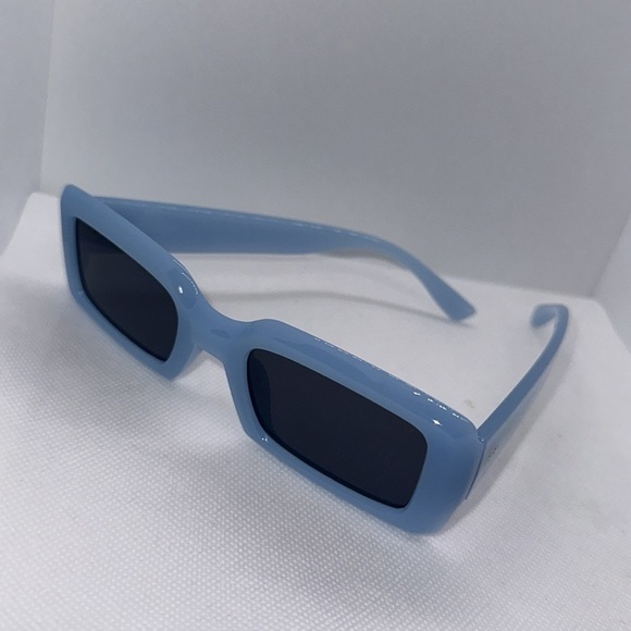 Retro Chic Blue Rectangle Sunglasses - UV400 Protection - Trendy Fashion Shades